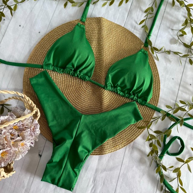 Conjunto Biquíni Top Cortininha Argola + Calcinha Asa Delta